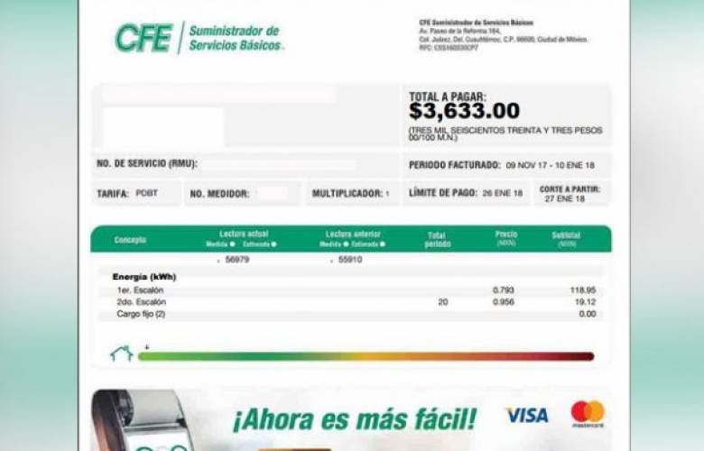 Cfe desmiente supuestos aumentos en tarifas de luz