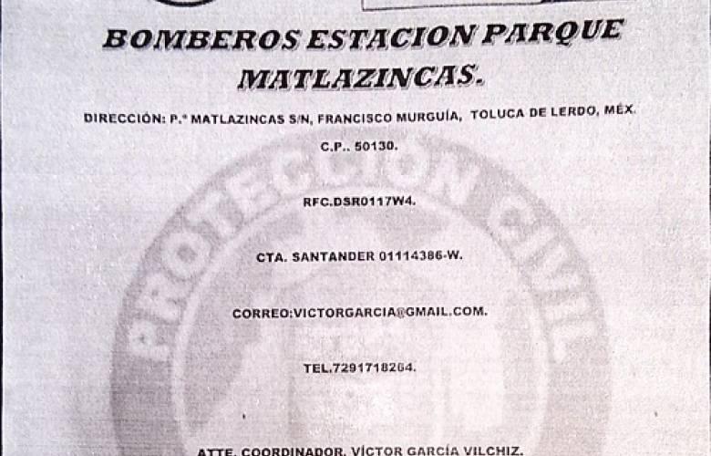 Alerta PC y Bomberos de Toluca sobre oportunistas que piden dinero a nombre de la institución