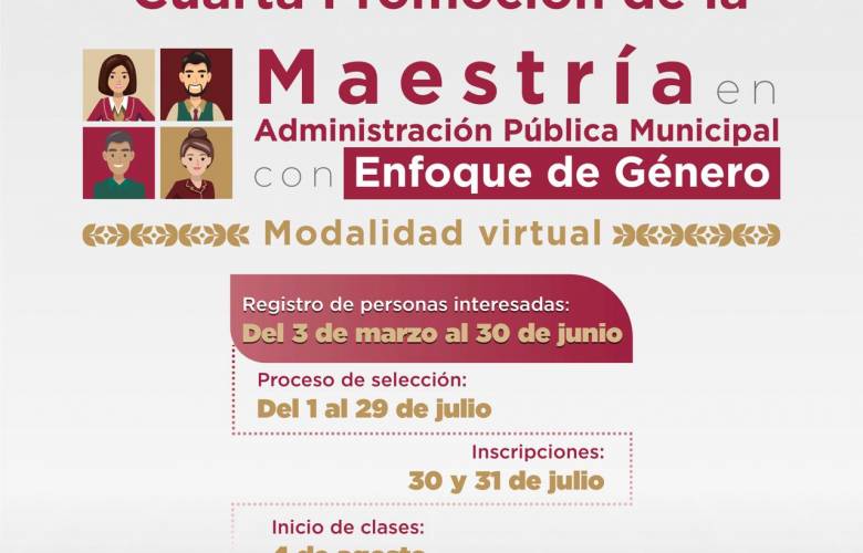 Abre Gobierno del EdoMéx convocatoria para Maestría en Administración Pública Municipal con Enfoque de Género
