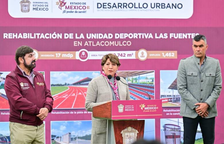 Rehabilita  el GEM la Unidad Deportiva Las Fuentes en Atlacomulco