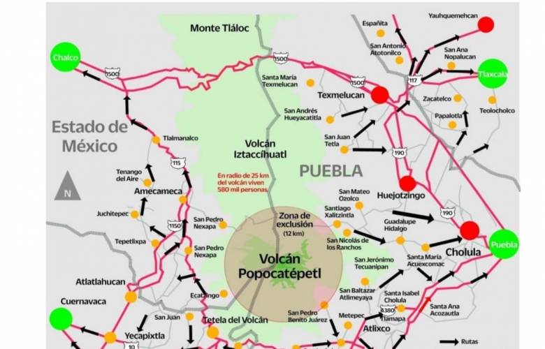 Necesario revisar rutas de evacuación ante incremento de la actividad del Popocatépetl