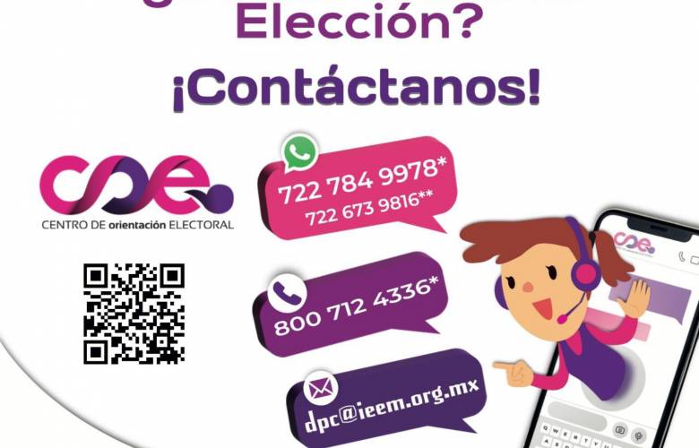 Apoyará el IEEM a electores el 4 de Junio por Teléfono y ChatBot