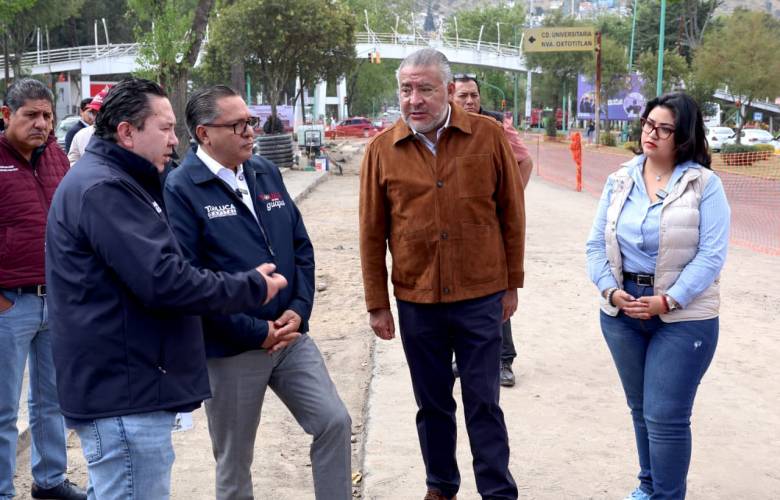Supervisan avance de colector pluvial en Toluca para reducir inundaciones en zona poniente