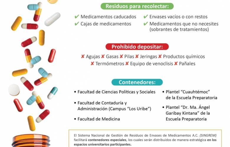 Inicia la Séptima Campaña de Acopio de Medicamentos Caducos de la UAEMéx