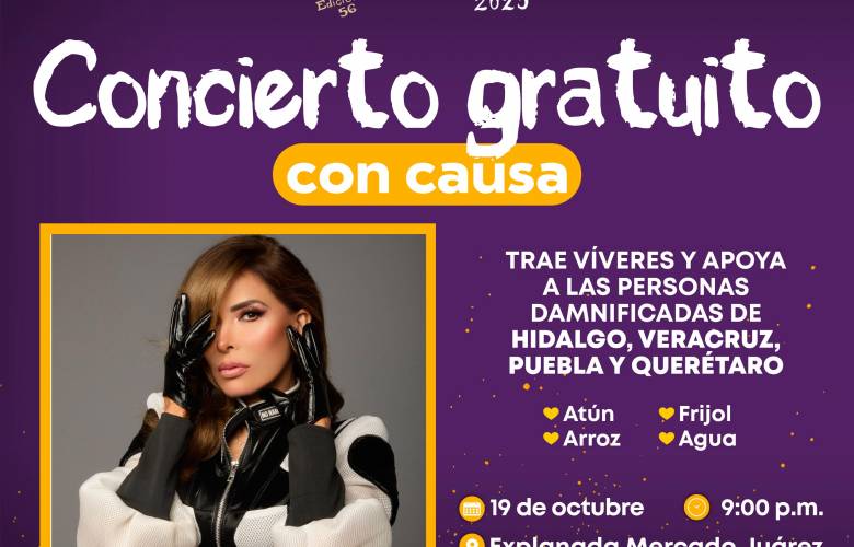Ahora el concierto de Glora Trevi en Toluca, será con causa, invitan a donar víveres 