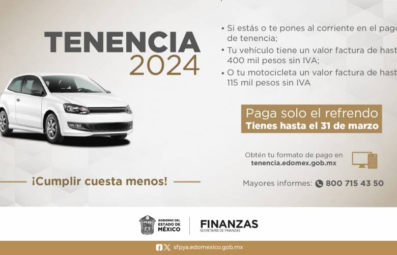 31 de marzo último día para pago de Refrendo en el Estado de México