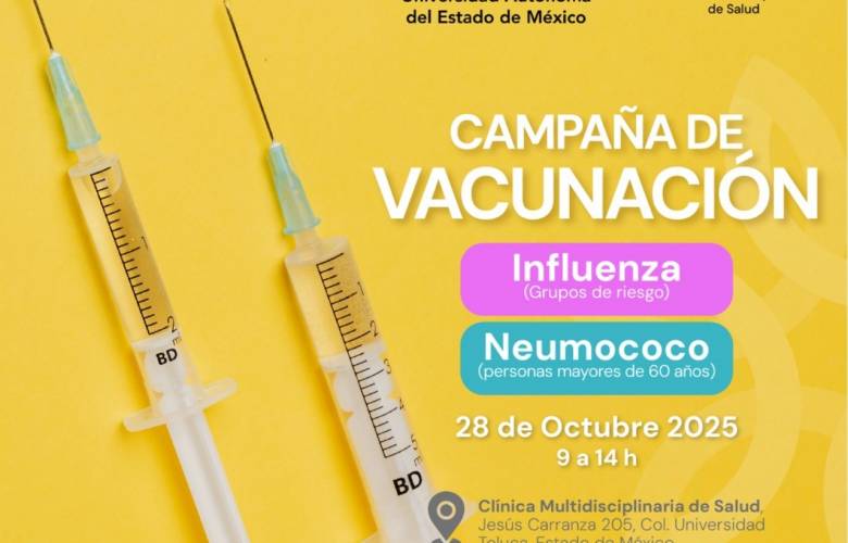 UAEMéx impulsa vacunación contra influenza y neumococo para proteger a la población en temporada invernal