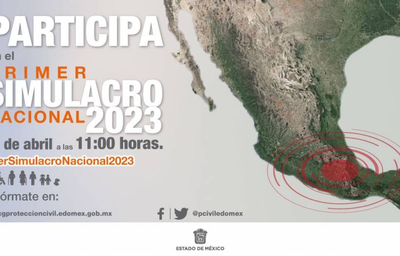 Participa Estado de México en primer simulacro nacional 2023 