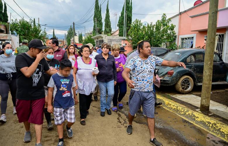 Destinará Gobernadora Delfina Gómez Álvarez recursos del Fondo Estatal de Desastres para las familias damnificadas por las intensas lluvias en el EdoMéx