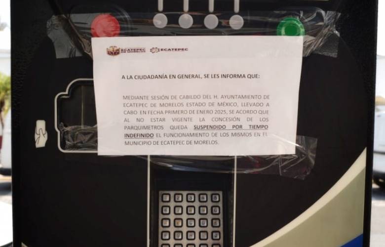 Suspende Ecatepec operación de parquímetros