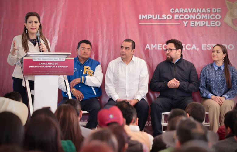 Gobernadora Delfina Gómez activa programas para emprender con la Caravana de Impulso Económico y Empleo en la Región de los Volcanes desde Amecameca