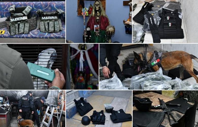 Aseguran inmueble con uniformes y equipo táctico apócrifo en Ecatepec