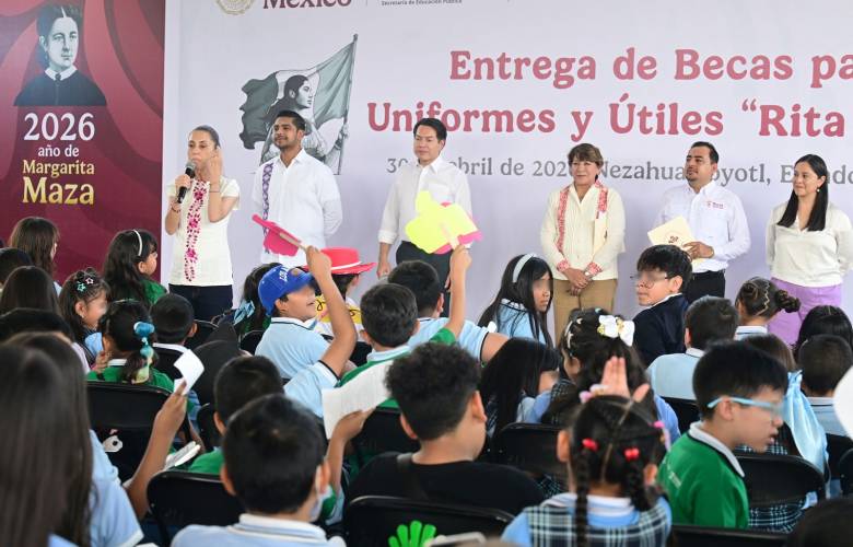 Celebra Claudia Sheinbaum Día de la Niña y el Niño en Edoméx con entrega de beca “Rita Cetina”