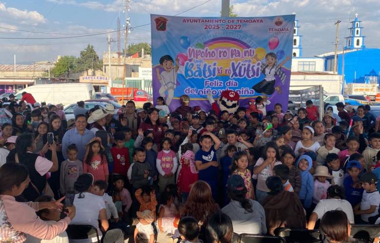 Continúan festejos del Día del Niño en Temoaya con actividades y convivencia familiar