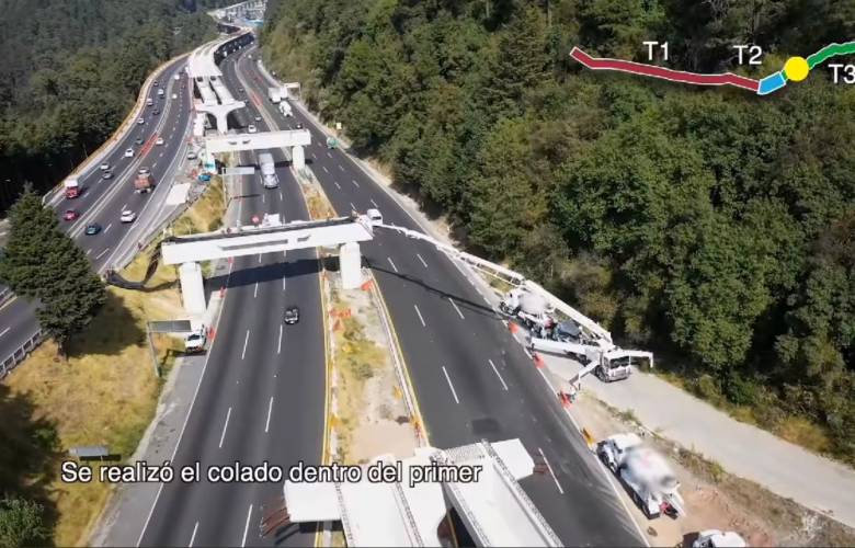 Realizarán reversible vial en la carretera México-Toluca por trabajos del tren interurbano