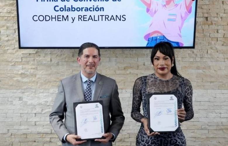 Firman CODHEM y Realitrans convenio para promover derechos de la diversidad sexual