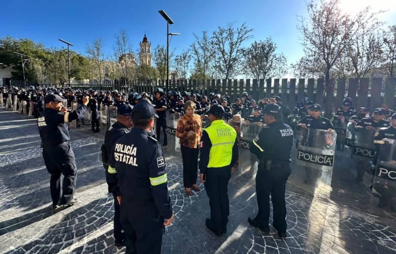 Realiza Gobernadora Delfina Gómez pase de lista a Policía de Género que brindará seguridad a colectivas en el #28S