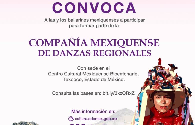  Extienden plazo de inscripción para participar por un lugar en la compañía mexiquense de danzas regionales