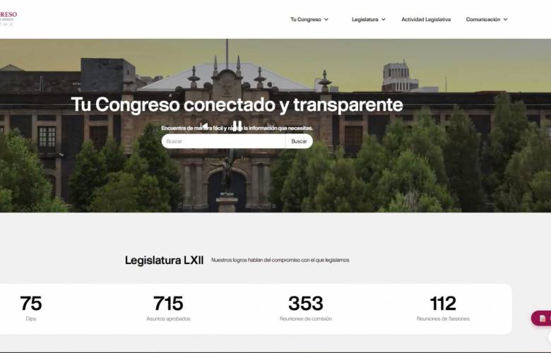 Fortalece Congreso mexiquense transparencia con nueva página web