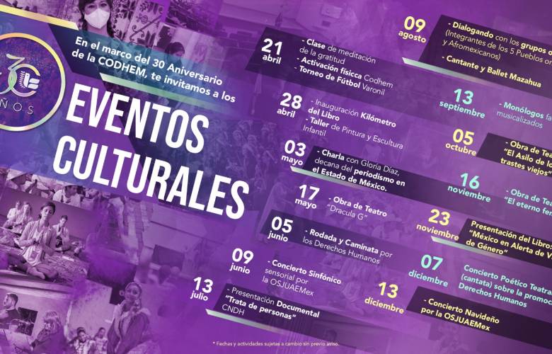 Inicia CODHEM Año Cultural conmemorativo de su aniversario 30