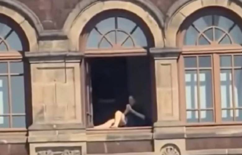 Imagenes de mujer asoleándose en Palacio Nacional es IA