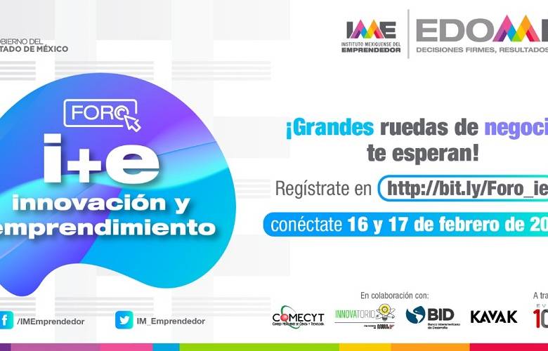 Convocan a participar en el Foro I+E innovación y emprendimiento
