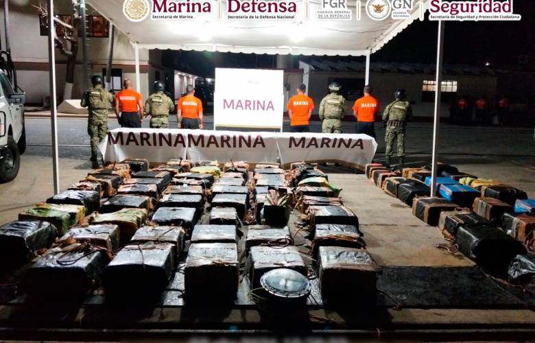 Asegura Marina más de dos toneladas de cocaína en el Golfo de Tehuantepec