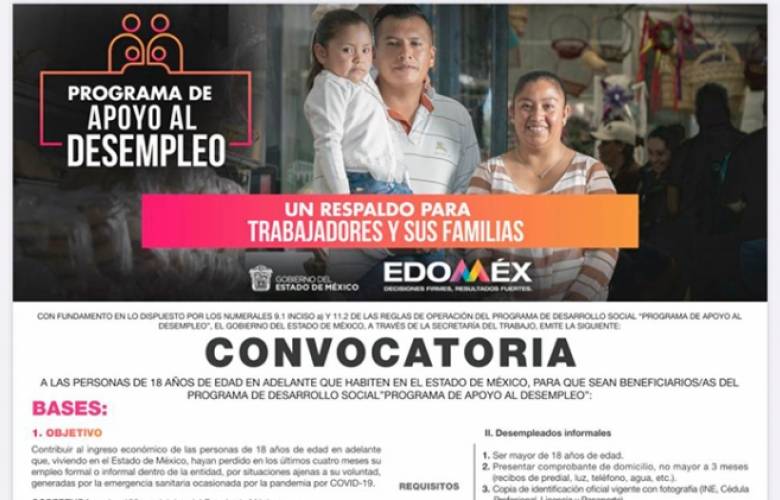 Concluyen registro 50 mil mexiquenses para acceder al programa de apoyo al desempleo