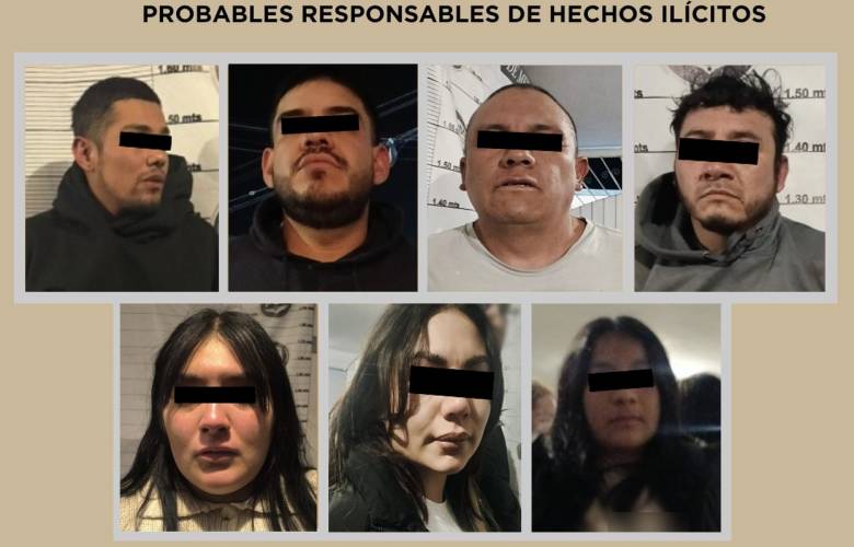 Dentienen en Toluca a 7 implicados en robos de autos y delitos contra la salud en el Valle de Toluca