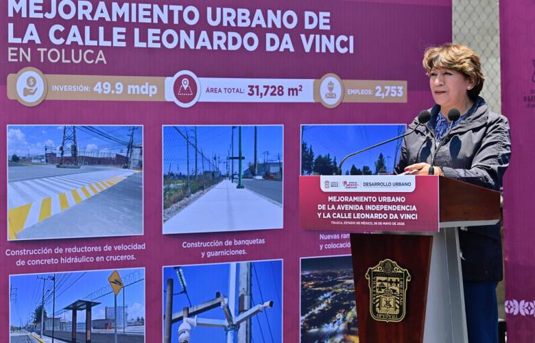 Entrega Delfina Gómez rehabilitación de vialidades en Zona Industrial de Toluca