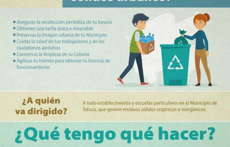 Continúa en Toluca pre-registro para la recolección de residuos sólidos de negocios 
