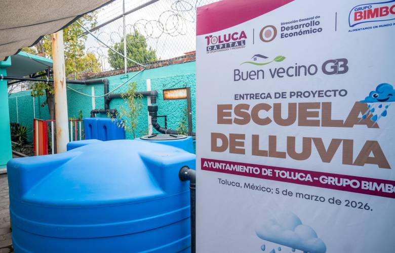 Inauguran Ricardo Moreno y Grupo Bimbo “Escuela de Lluvia” en jardín de niños de San Pedro Totoltepec